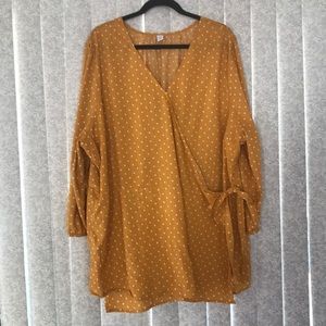 Yellow polka dot blouse